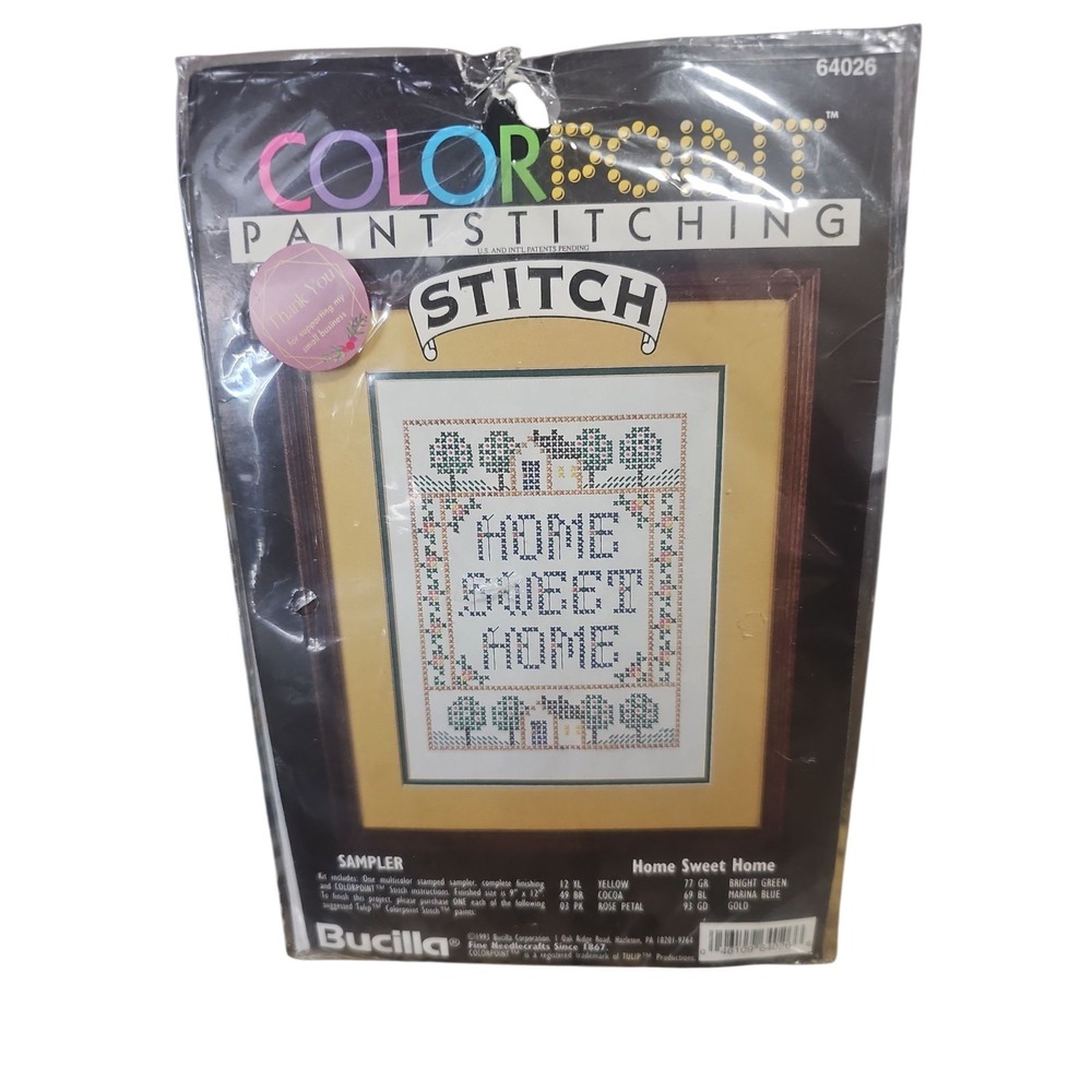 VTG 1993 Bucilla Home Sweet Home 64026 Counted Cross Stitch Kit 9"x 12" NEW